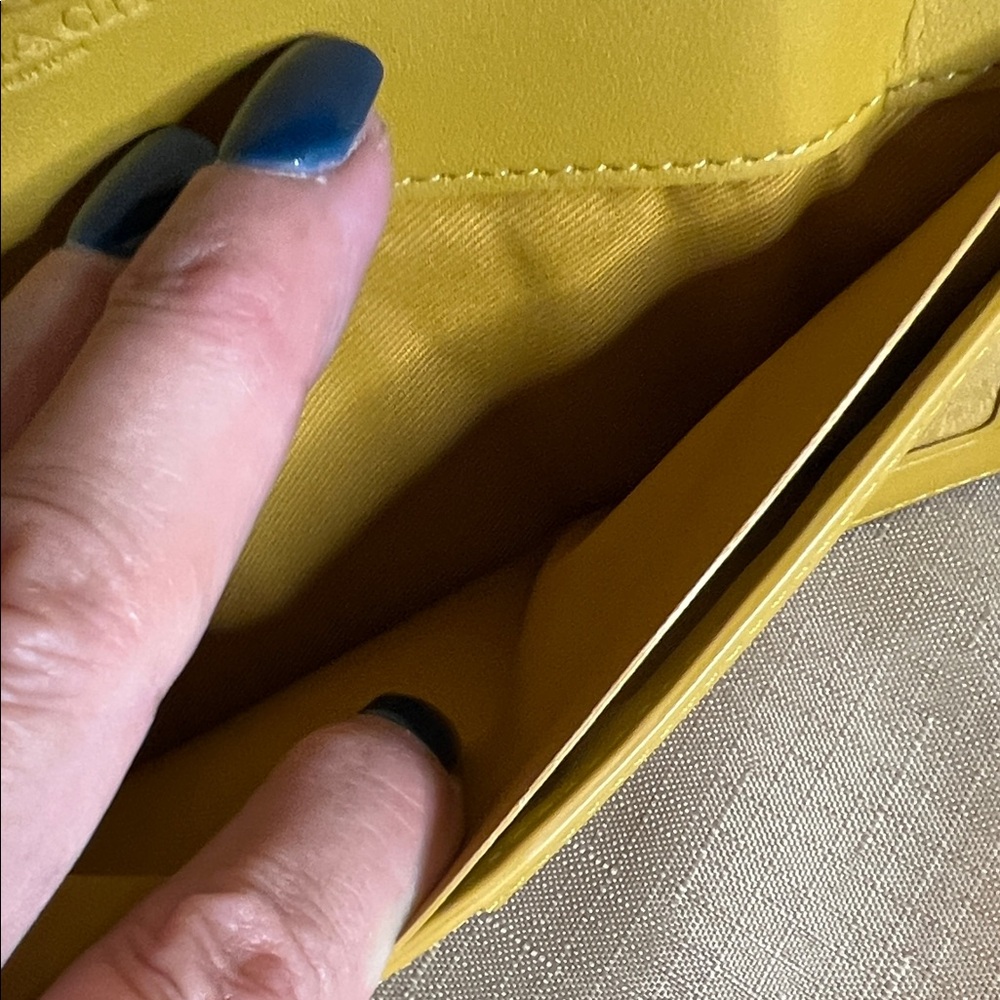 Coach Vibrant Yellow Mustard Leather Wallet - Picture 7 of 9